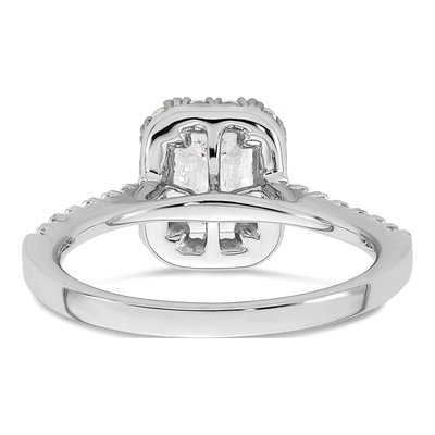 14K White Gold Diamond Halo Engagement Ring Semi-Mount – view 6