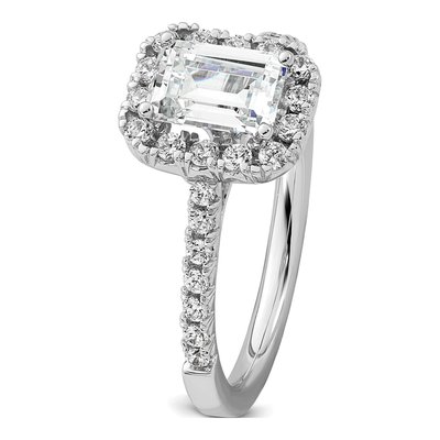 14K White Gold Diamond Halo Engagement Ring Semi-Mount – view 7