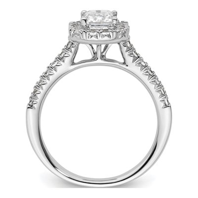 14K White Gold Diamond Halo Engagement Ring Semi-Mount – view 3