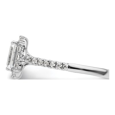 14K White Gold Diamond Halo Engagement Ring Semi-Mount – view 4