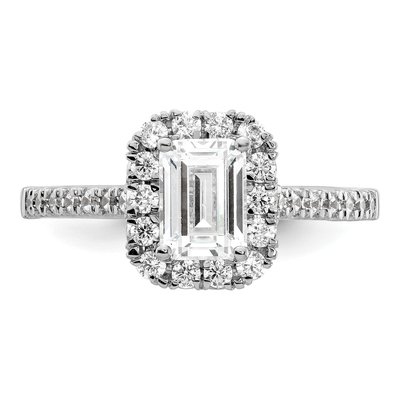 14K White Gold Diamond Halo Engagement Ring Semi-Mount – view 5