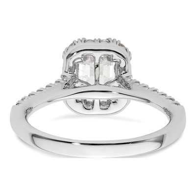 14K White Gold Diamond Halo Engagement Ring Semi-Mount – view 6