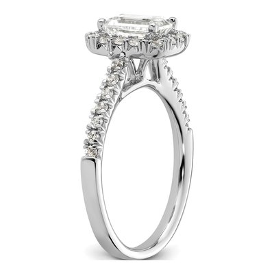 14K White Gold Diamond Halo Engagement Ring Semi-Mount – view 7