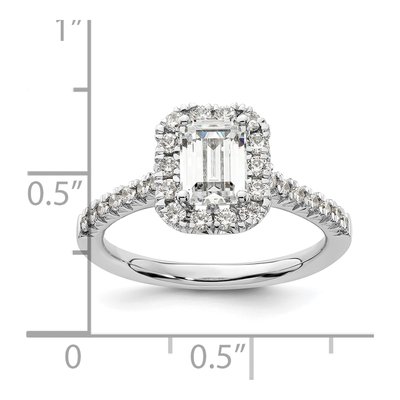 14K White Gold Diamond Halo Engagement Ring Semi-Mount – view 8