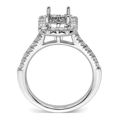 14K White Gold Lab-Grown Diamond Halo Engagement Ring Semi-Mount – view 3