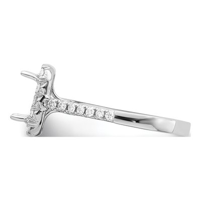14K White Gold Lab-Grown Diamond Halo Engagement Ring Semi-Mount – view 4