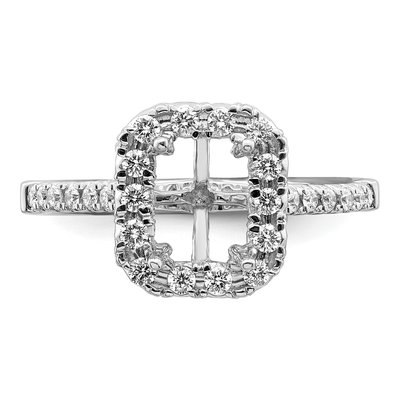 14K White Gold Lab-Grown Diamond Halo Engagement Ring Semi-Mount – view 5