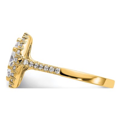 14K Yellow Gold Diamond Marquise Halo Engagement Ring Semi-Mount – view 4