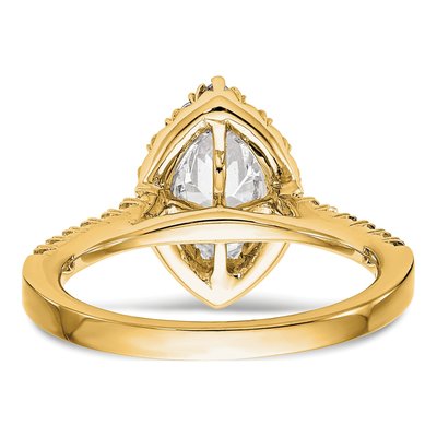 14K Yellow Gold Diamond Marquise Halo Engagement Ring Semi-Mount – view 6