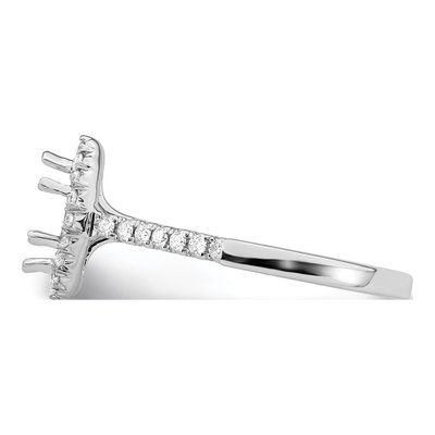14K White Gold Diamond Marquise Halo Engagement Ring Semi-Mount – view 4