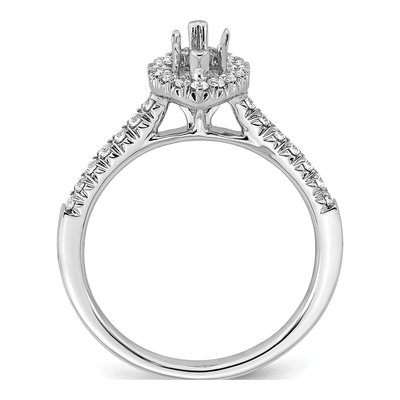14K White Gold Lab-Grown Diamond Marquise Halo Engagement Ring Semi-Mount – view 3
