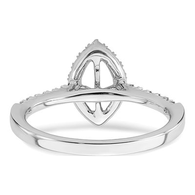 14K White Gold Lab-Grown Diamond Marquise Halo Engagement Ring Semi-Mount – view 6