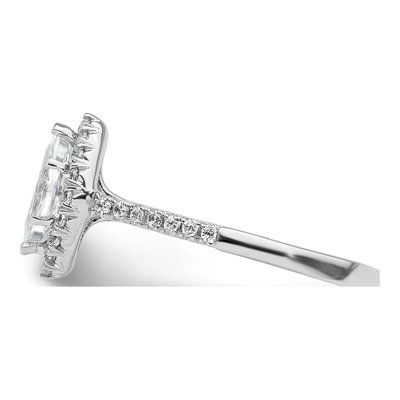 14K White Gold Diamond Halo Engagement Ring Semi-Mount – view 5