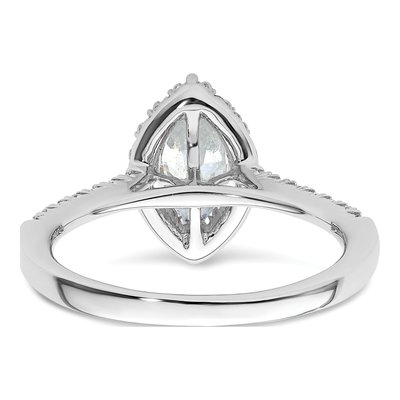 14K White Gold Diamond Halo Engagement Ring Semi-Mount – view 7