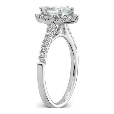 14K White Gold Diamond Halo Engagement Ring Semi-Mount – view 8