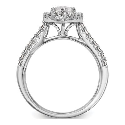 14K White Gold Lab-Grown Diamond Marquise Halo Engagement Ring Semi-Mount – view 3
