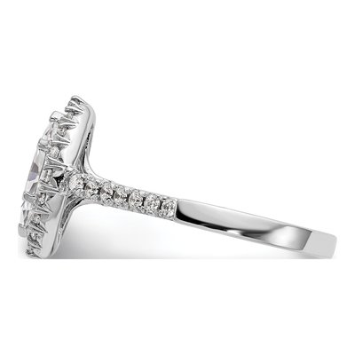 14K White Gold Lab-Grown Diamond Marquise Halo Engagement Ring Semi-Mount – view 4