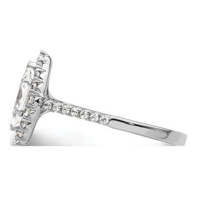 14K White Gold Diamond Marquise Halo Engagement Ring Semi-Mount – view 4