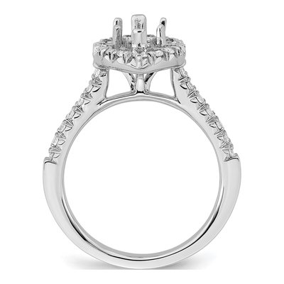 14K White Gold Lab-Grown Diamond Marquise Halo Engagement Ring Semi-Mount – view 3