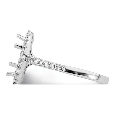 14K White Gold Lab-Grown Diamond Marquise Halo Engagement Ring Semi-Mount – view 4