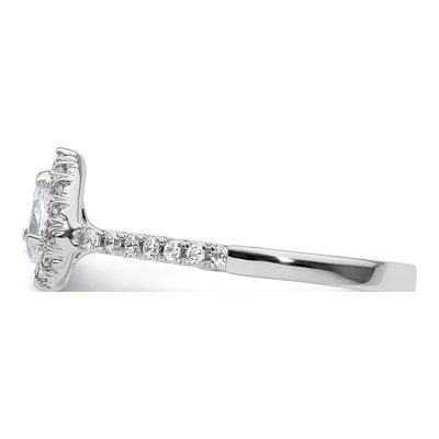 14K White Gold Diamond Pear Halo Engagement Ring Semi-Mount – view 4