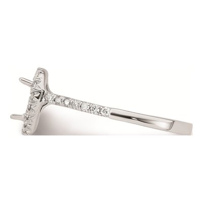 14K White Gold Diamond Halo Setting Engagement Ring Semi-Mount – view 4