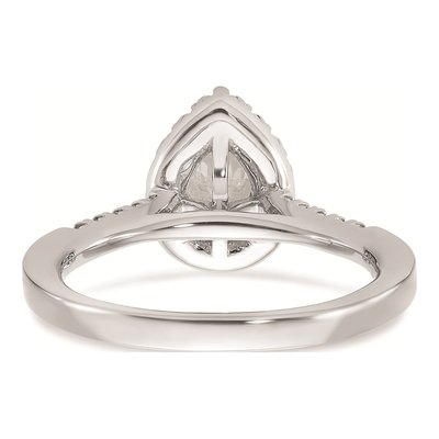14K White Gold Diamond Halo Setting Engagement Ring Semi-Mount – view 6