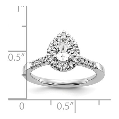 14K White Gold Diamond Halo Setting Engagement Ring Semi-Mount – view 8