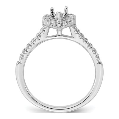 14K White Gold Lab-Grown Diamond Halo Engagement Ring Semi-Mount – view 3