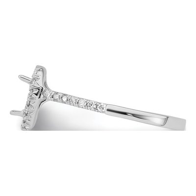 14K White Gold Lab-Grown Diamond Halo Engagement Ring Semi-Mount – view 4