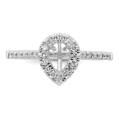 14K White Gold Lab-Grown Diamond Halo Engagement Ring Semi-Mount – view 5