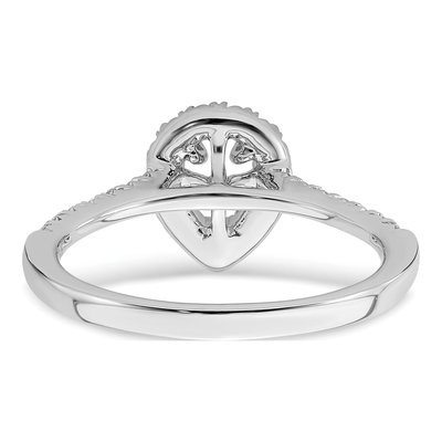 14K White Gold Lab-Grown Diamond Halo Engagement Ring Semi-Mount – view 6