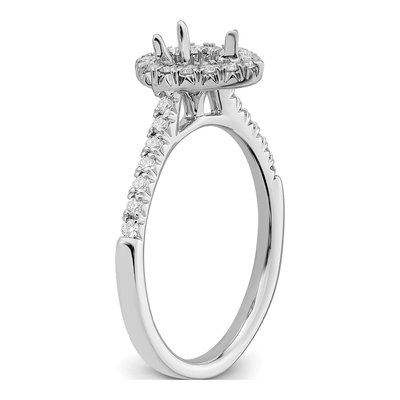 14K White Gold Lab-Grown Diamond Halo Engagement Ring Semi-Mount – view 7