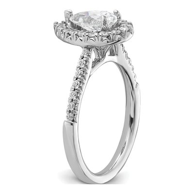 14K White Gold Diamond Halo Engagement Ring Semi-Mount – view 7