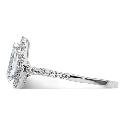 14K White Gold Diamond Pear Halo Engagement Ring Semi-Mount – view 4