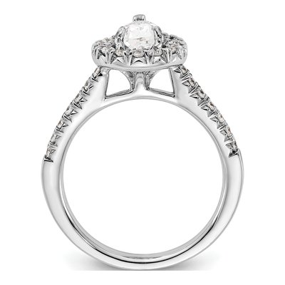 14K White Gold Pear Diamond Ring Mounting – view 3