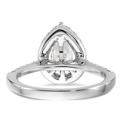 14K White Gold Pear Diamond Ring Mounting – view 6