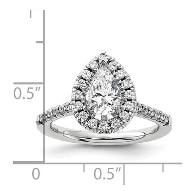 14K White Gold Pear Diamond Ring Mounting – view 8