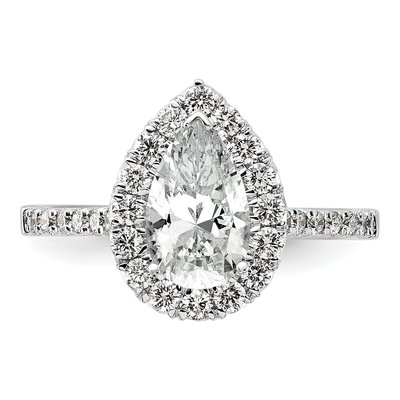 14K White Gold Diamond Halo Engagement Ring Semi-Mount – view 5