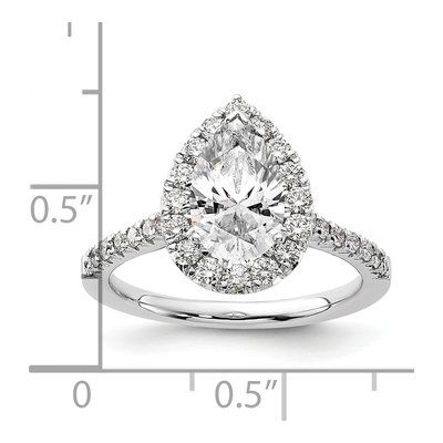 14K White Gold Diamond Halo Engagement Ring Semi-Mount – view 8