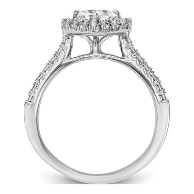 14K White Gold Heart Halo Ring Mounting – view 2