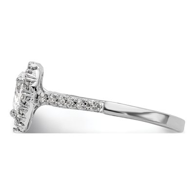14K White Gold Heart Halo Ring Mounting – view 3