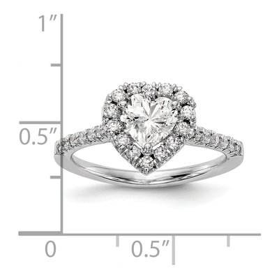 14K White Gold Heart Halo Ring Mounting – view 4