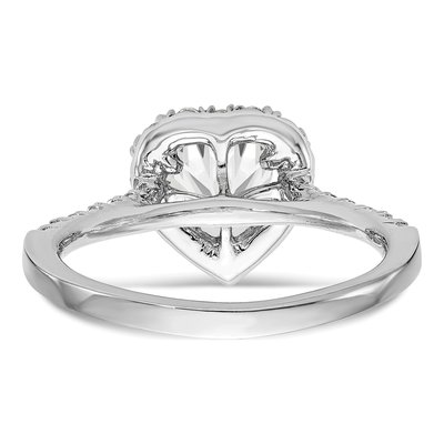 14K White Gold Heart Halo Ring Mounting – view 6