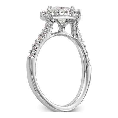 14K White Gold Heart Halo Ring Mounting – view 7