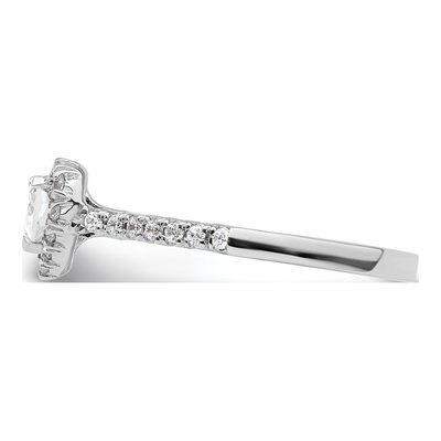 14K White Gold Diamond Heart Halo Engagement Ring Semi-Mount – view 3