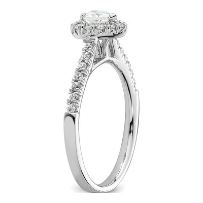14K White Gold Diamond Heart Halo Engagement Ring Semi-Mount – view 5
