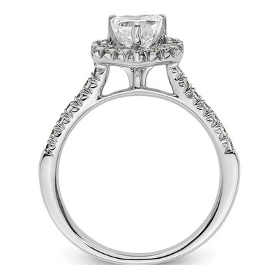 14K White Gold Diamond Halo Engagement Ring Semi-Mount – view 3
