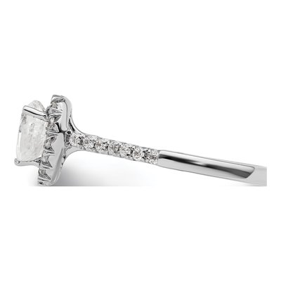 14K White Gold Diamond Halo Engagement Ring Semi-Mount – view 4