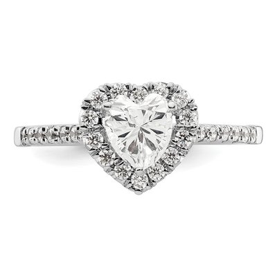 14K White Gold Diamond Halo Engagement Ring Semi-Mount – view 5